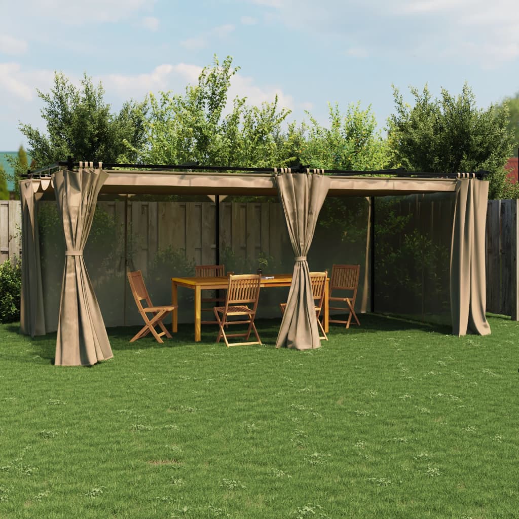 vidaXL Gazebo with Curtains Steel