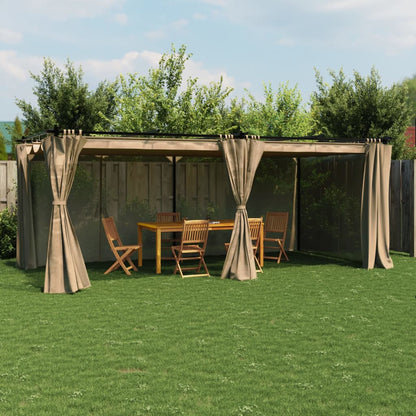 vidaXL Gazebo with Curtains Steel