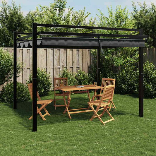 Garden Gazebo with Retractable Roof 3x3 m Aluminium Anthracite