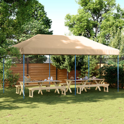 Foldable Party Tent Pop-Up 580x292x315 cm No without Sidewall Beige