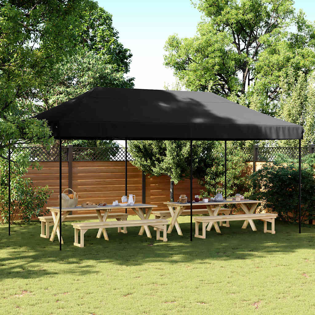 Foldable Party Tent Pop-Up 580x292x315 cm No without Sidewall Black