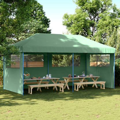 Foldable Party Tent Pop-Up No with 3 Sidewalls Green