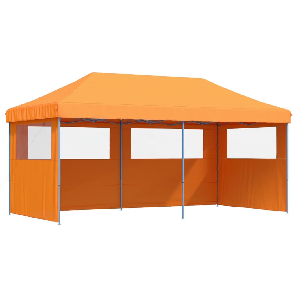 vidaXL Party Tent Orange with Blue Frame Oxford Fabric 2