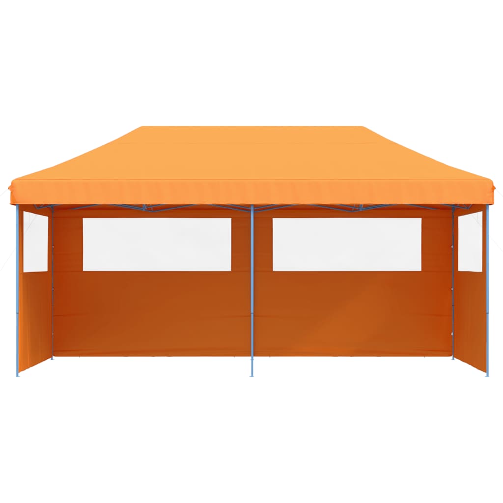 vidaXL Party Tent Orange with Blue Frame Oxford Fabric 3