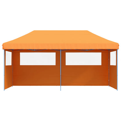 vidaXL Party Tent Orange with Blue Frame Oxford Fabric 3