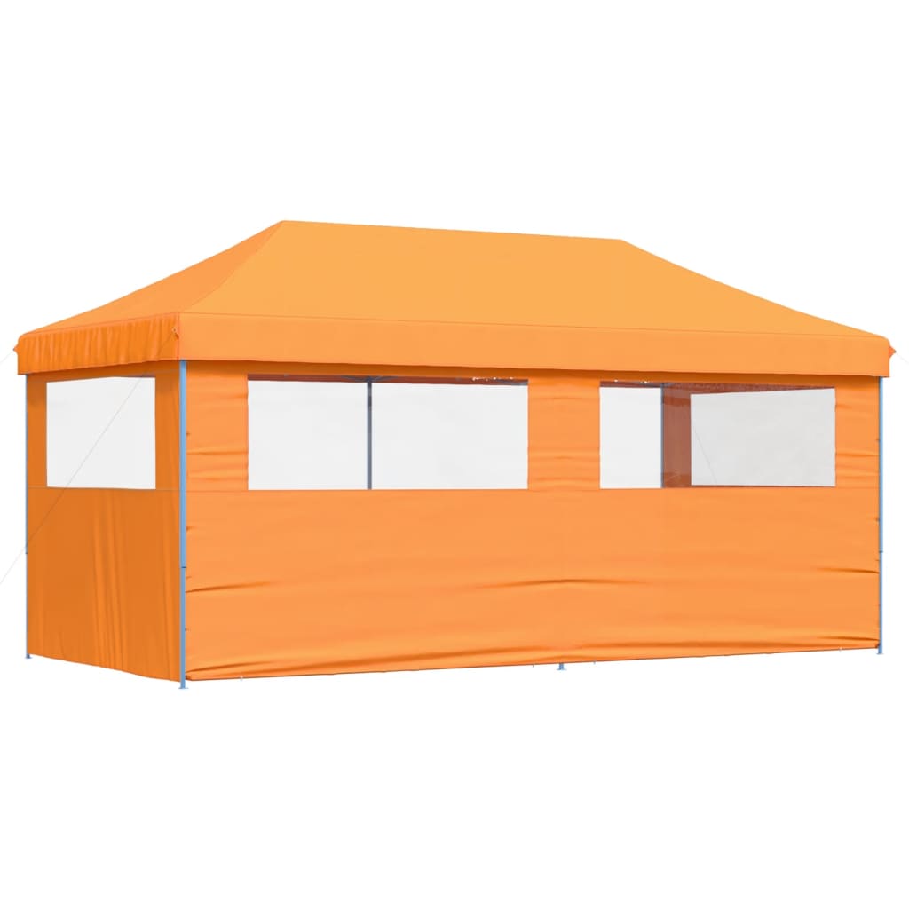 vidaXL Party Tent Orange with Blue Frame Oxford Fabric 4