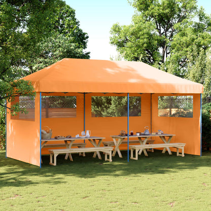 vidaXL Party Tent Orange with Blue Frame Oxford Fabric 1