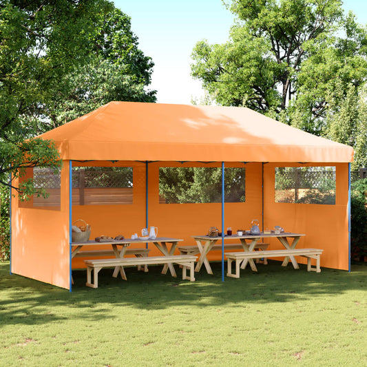 vidaXL Party Tent Orange with Blue Frame Oxford Fabric 1