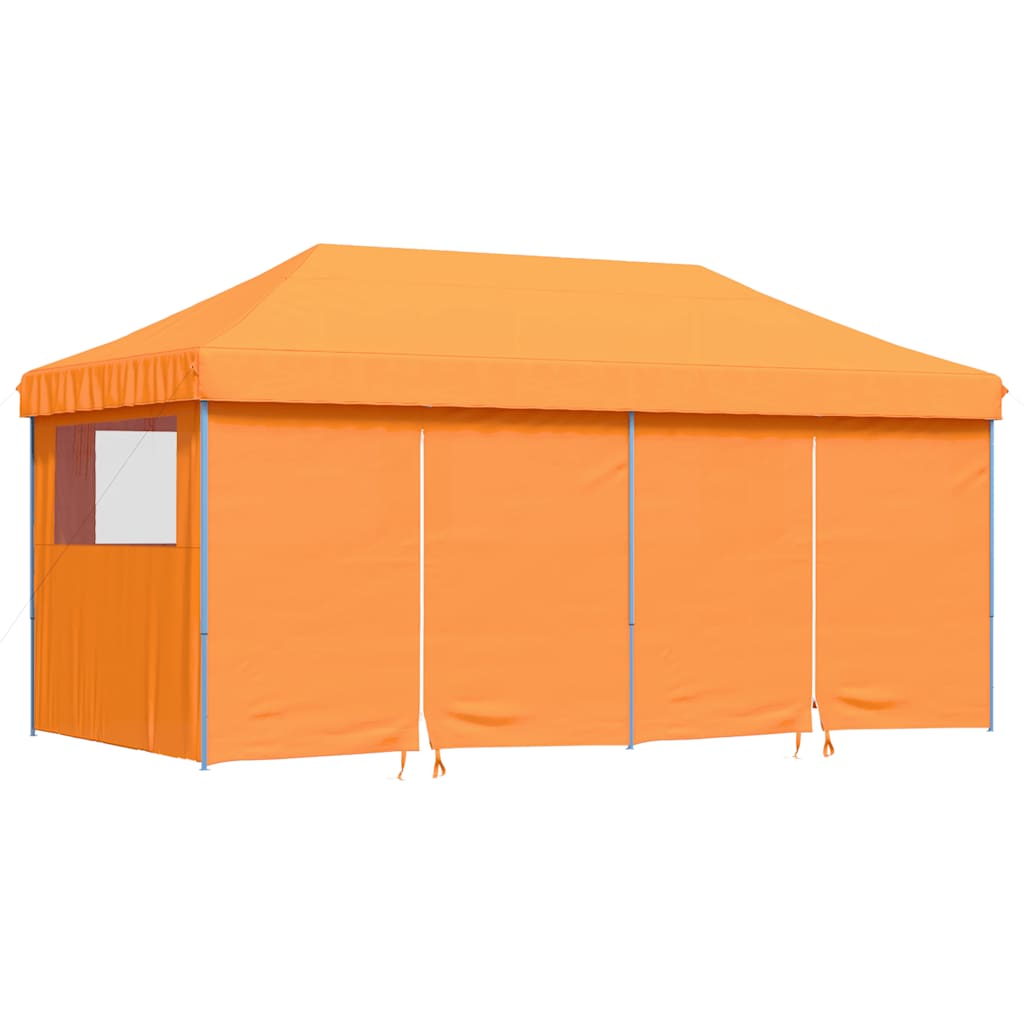 vidaXL Party Tent Orange with Blue Frame Oxford Fabric 2