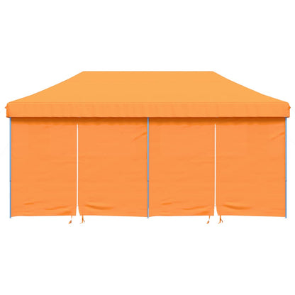 vidaXL Party Tent Orange with Blue Frame Oxford Fabric 3