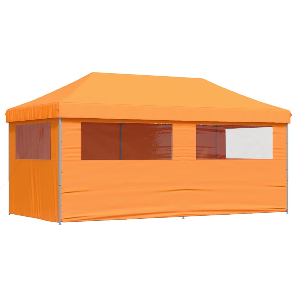 vidaXL Party Tent Orange with Blue Frame Oxford Fabric 4