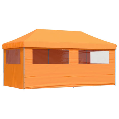 vidaXL Party Tent Orange with Blue Frame Oxford Fabric 4