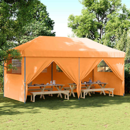 vidaXL Party Tent Orange with Blue Frame Oxford Fabric 1