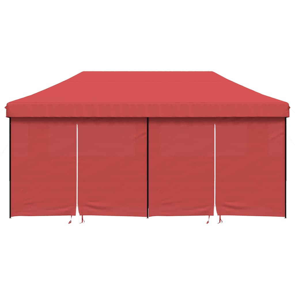 vidaXL Foldable Party Tent Pop-Up with 4 Sidewalls Burgundy 3