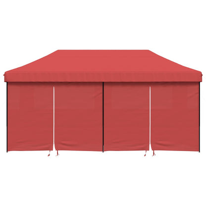 vidaXL Foldable Party Tent Pop-Up with 4 Sidewalls Burgundy 3