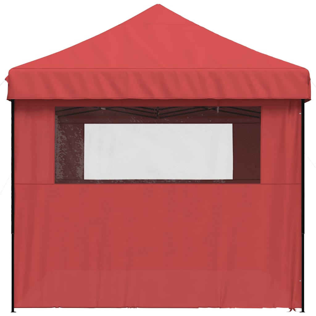 vidaXL Foldable Party Tent Pop-Up with 4 Sidewalls Burgundy 5