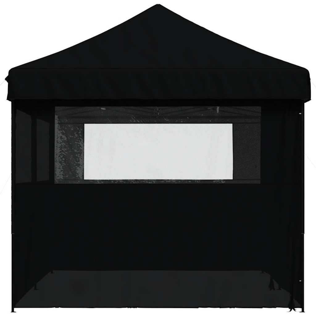 vidaXL Foldable Party Tent Pop-Up with 4 Sidewalls Black 5