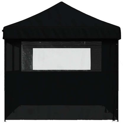 vidaXL Foldable Party Tent Pop-Up with 4 Sidewalls Black 5