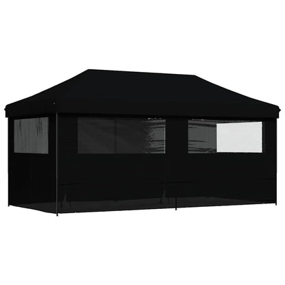 vidaXL Foldable Party Tent Pop-Up with 4 Sidewalls Black 4