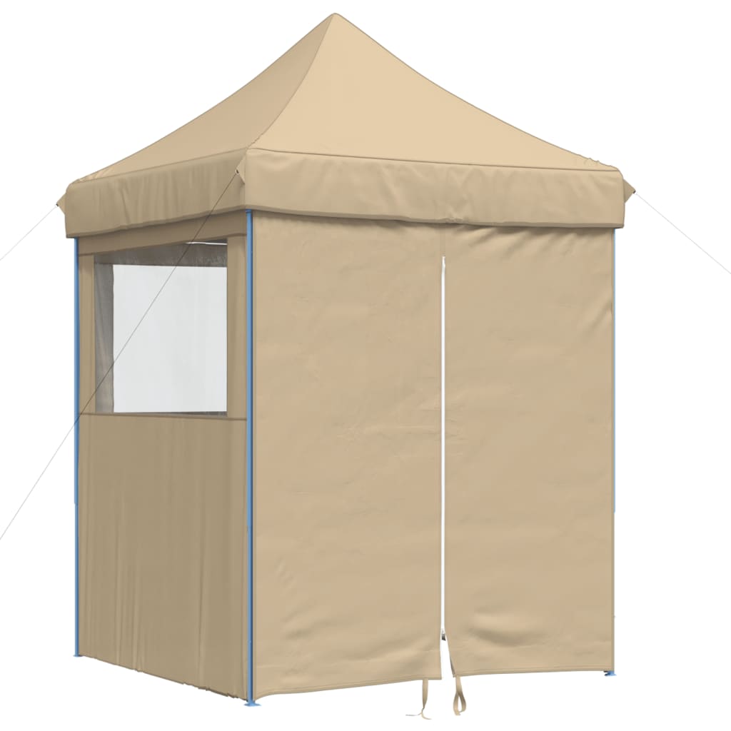 Foldable Party Tent Pop-Up No with 4 Sidewalls Beige