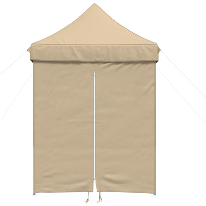 Foldable Party Tent Pop-Up No with 4 Sidewalls Beige