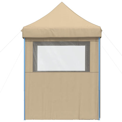 Foldable Party Tent Pop-Up No with 4 Sidewalls Beige