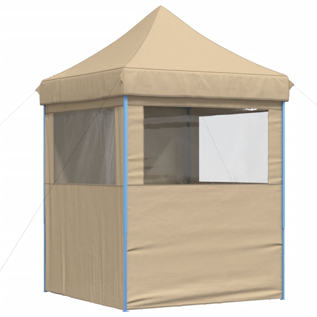 Foldable Party Tent Pop-Up No with 4 Sidewalls Beige