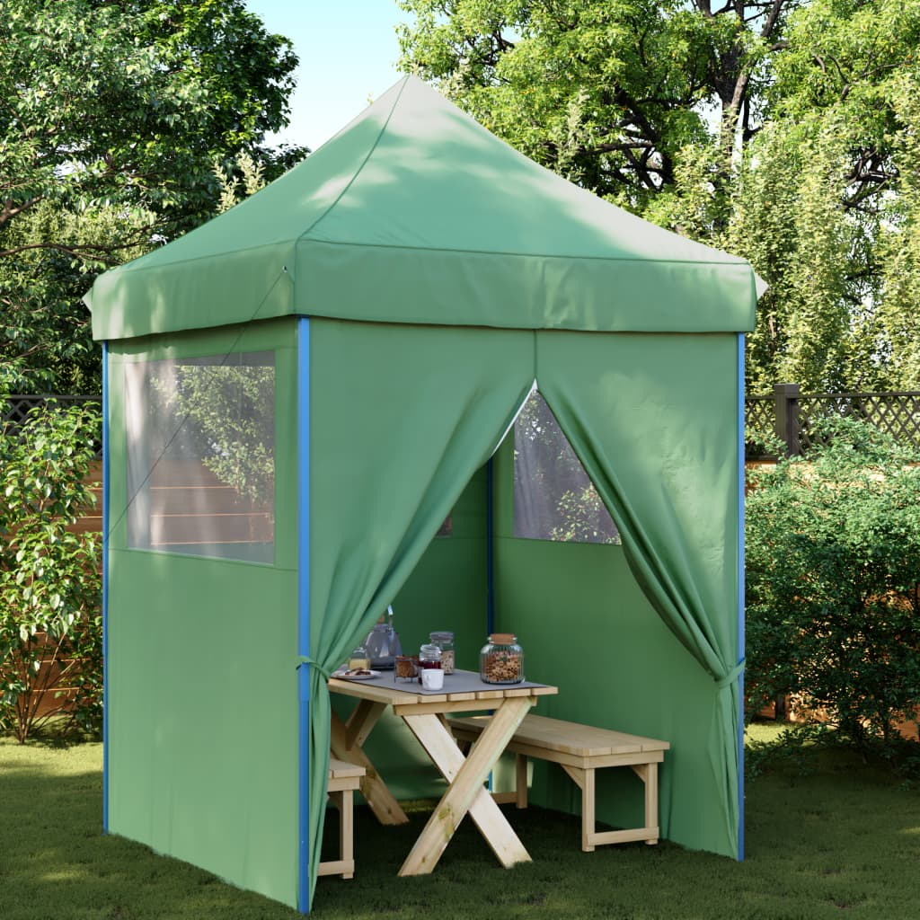 Foldable Party Tent Pop-Up No with 4 Sidewalls Green