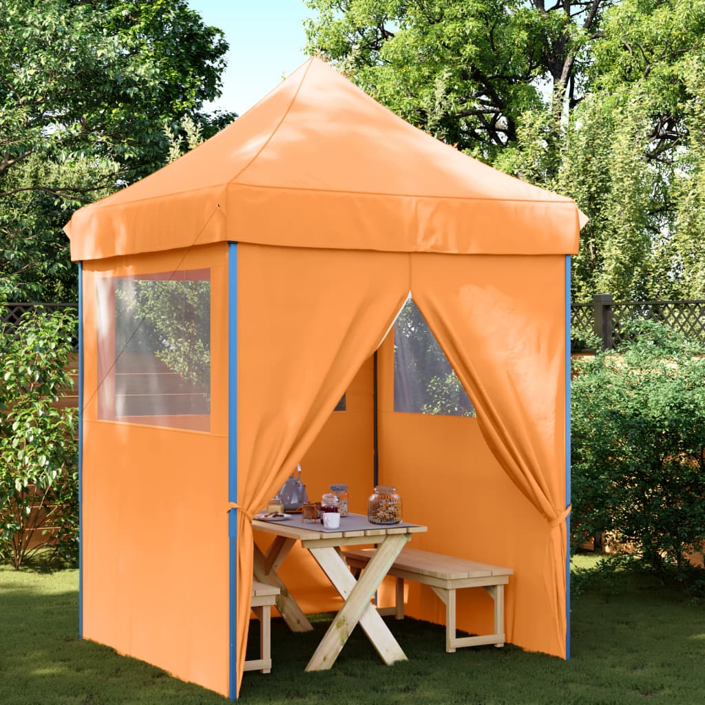 Foldable Party Tent Pop-Up No with 4 Sidewalls Orange