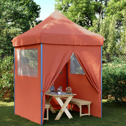 Foldable Party Tent Pop-Up No with 4 Sidewalls Terracotta