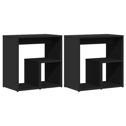 Side Tables 50x30x50 cm Engineered Wood Black