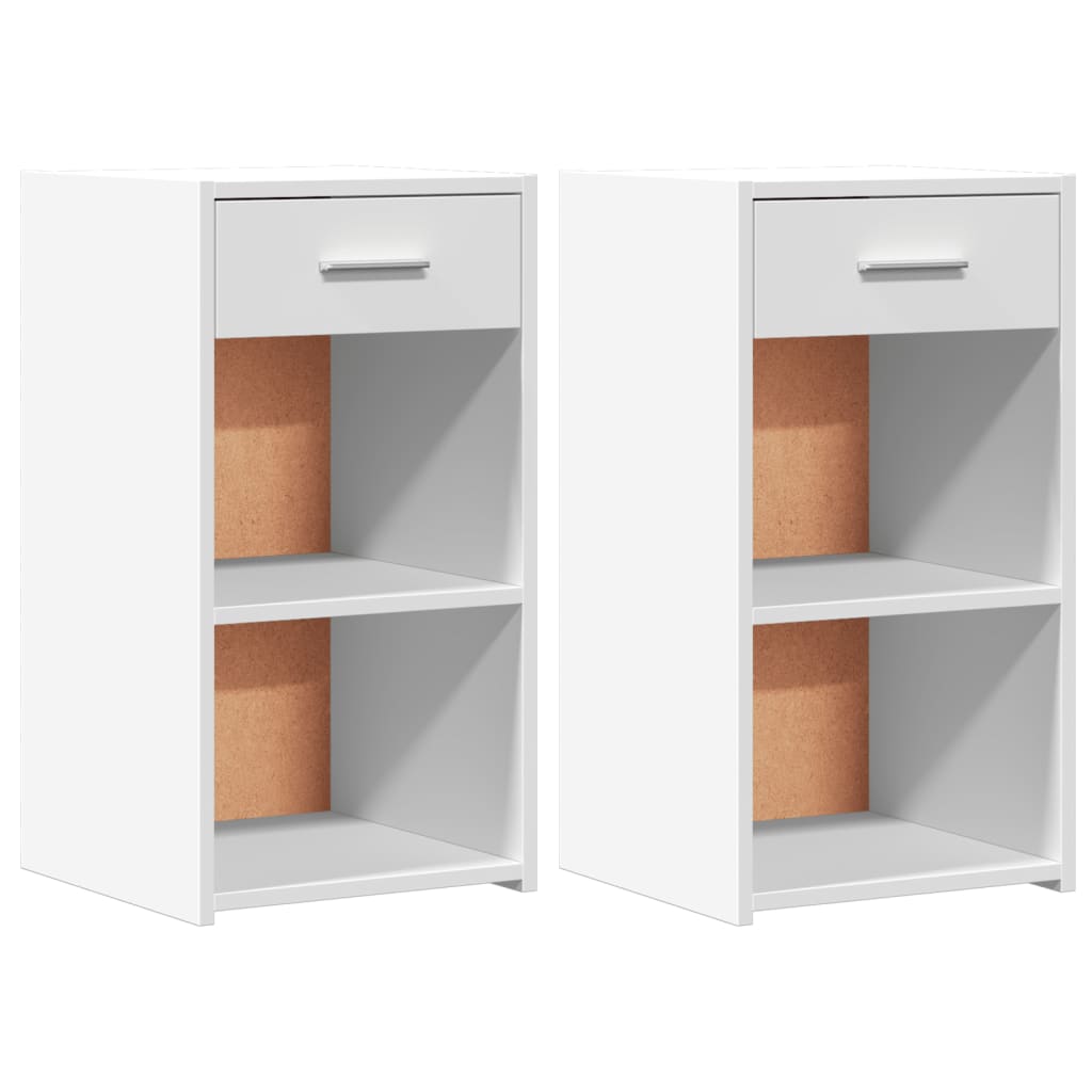Bedside Cabinet 35x34x65 cm Engineered Wood White 2