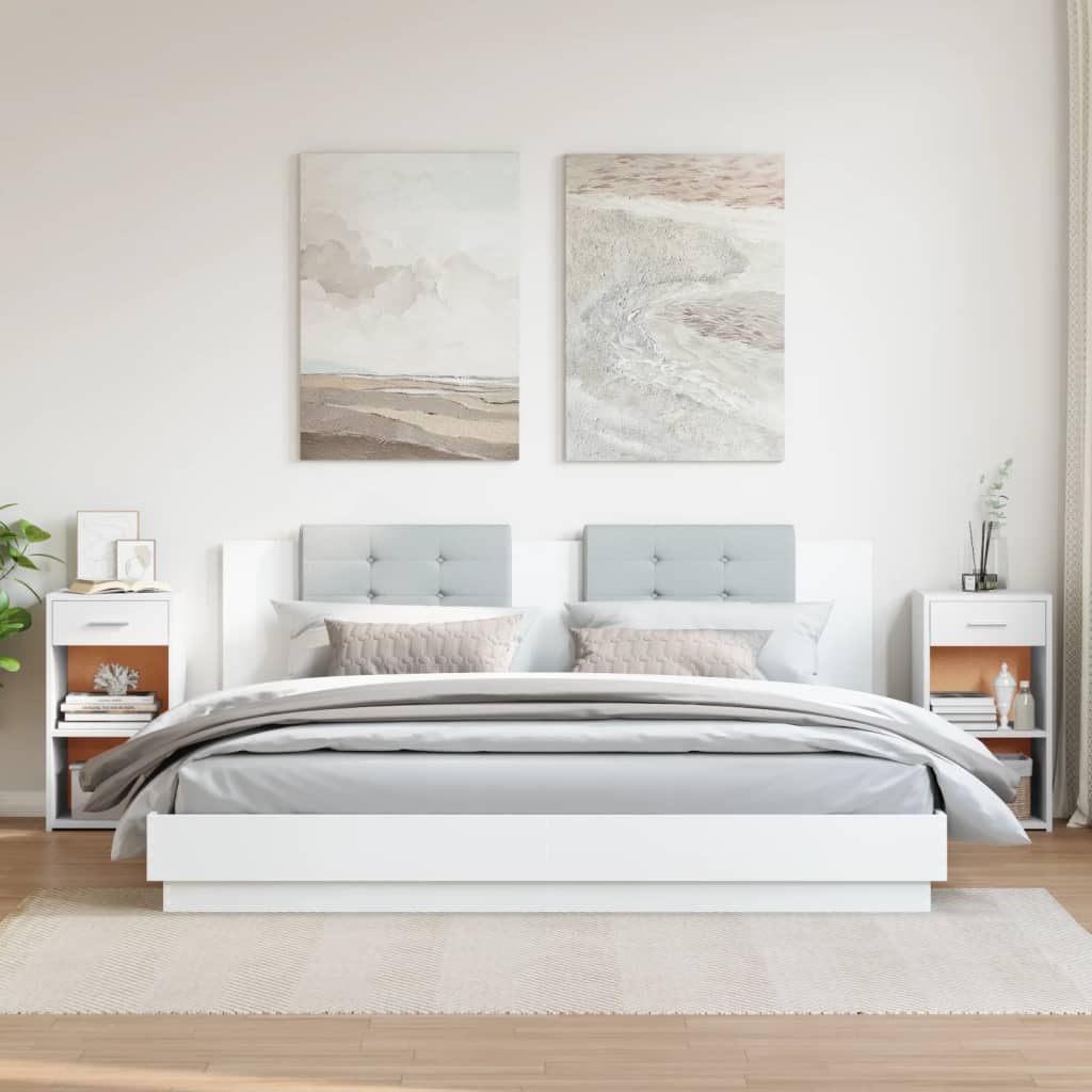 Bedside Cabinet 35x34x65 cm Engineered Wood White 2