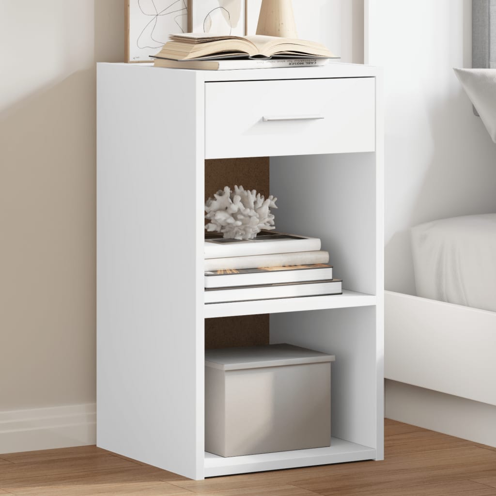 Bedside Cabinet 35x34x65 cm Engineered Wood White 2