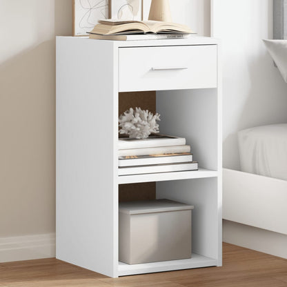 Bedside Cabinet 35x34x65 cm Engineered Wood White 2