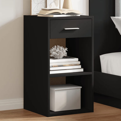 Bedside Cabinet 35x34x65 cm Engineered Wood Black 2