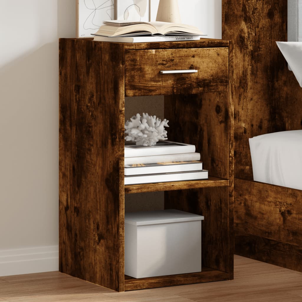 Bedside Cabinet 35x34x65 cm Engineered Wood Smoked oak 2