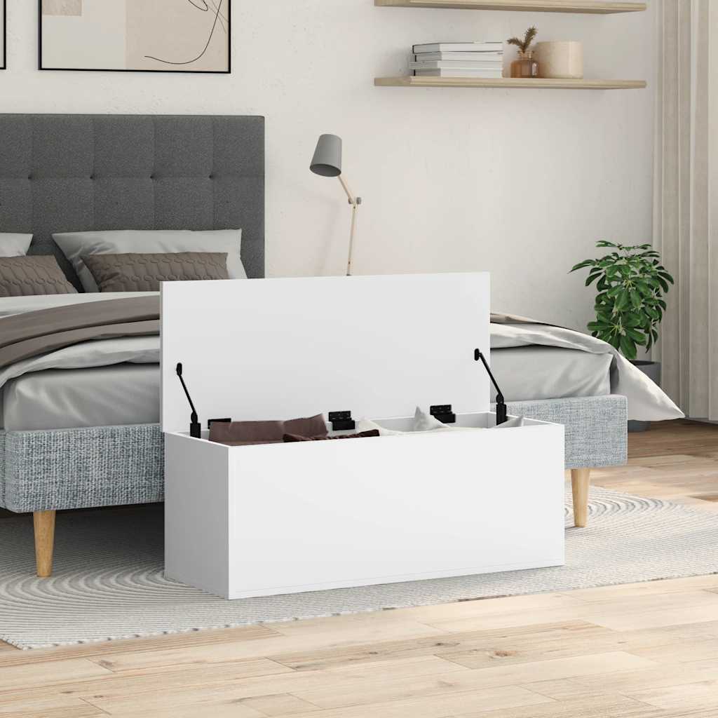 Storage Box 90x35x35 cm Engineered Wood White