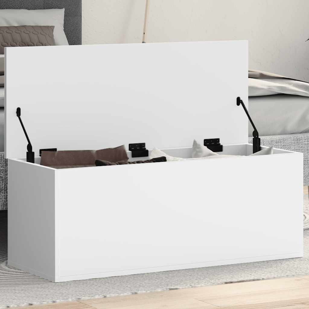 Storage Box 90x35x35 cm Engineered Wood White
