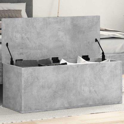 Storage Box 90x35x35 cm Engineered Wood Concrete grey