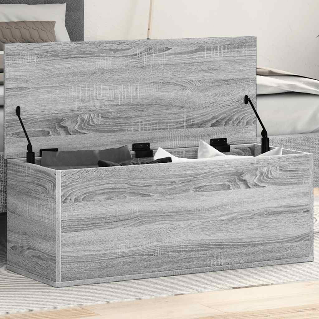 Storage Box 90x35x35 cm Engineered Wood Grey sonoma