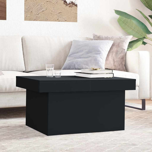 Coffee Table 80x55x40 cm Engineered Wood Black 80 cm