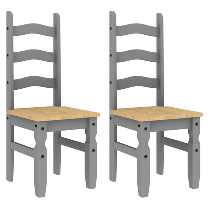 vidaXL Dining Chairs 2 pcs "Corona" Grey 42x47x107 cm Solid Wood Pine 2