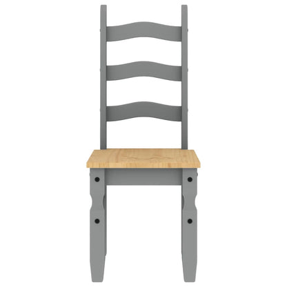 vidaXL Dining Chairs 2 pcs "Corona" Grey 42x47x107 cm Solid Wood Pine 4