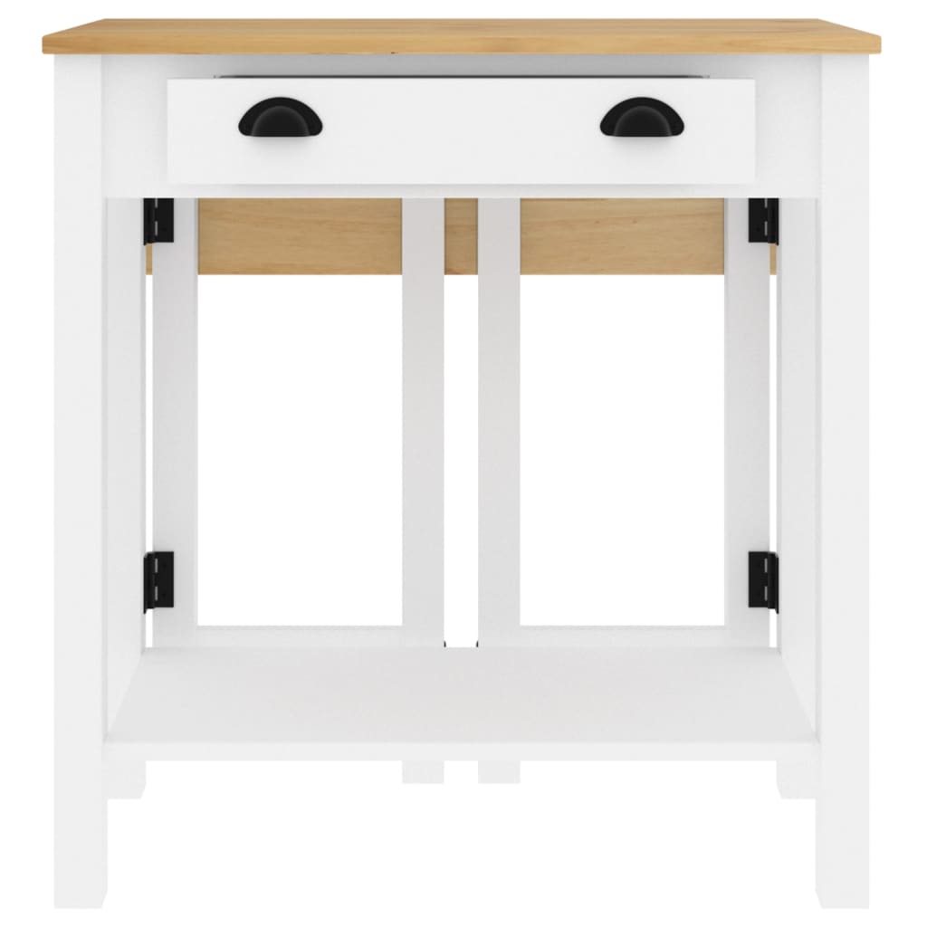 5 Piece Bar Set Solid Wood Pine White bar table + 4x bar chair
