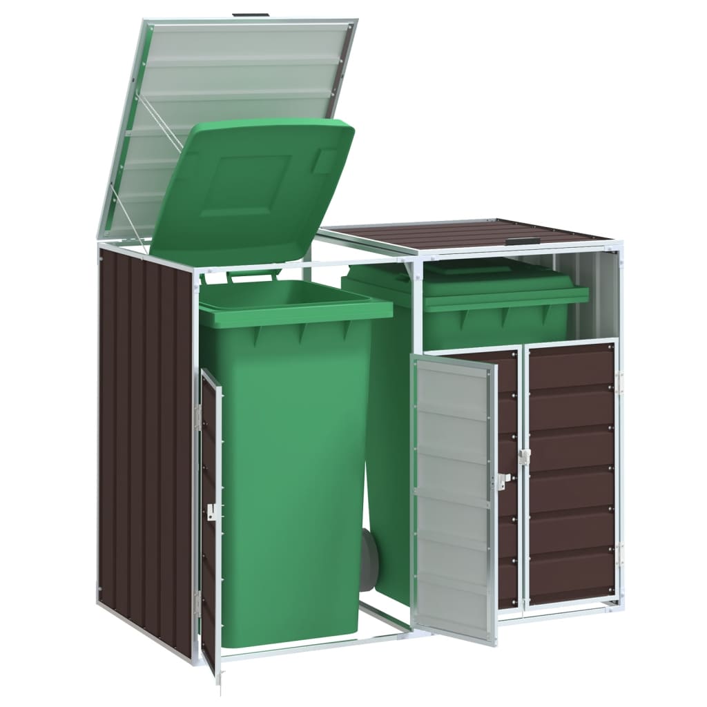 vidaXL Wheelie Bin Storage for Single Bin 72x81x115 cm Steel
