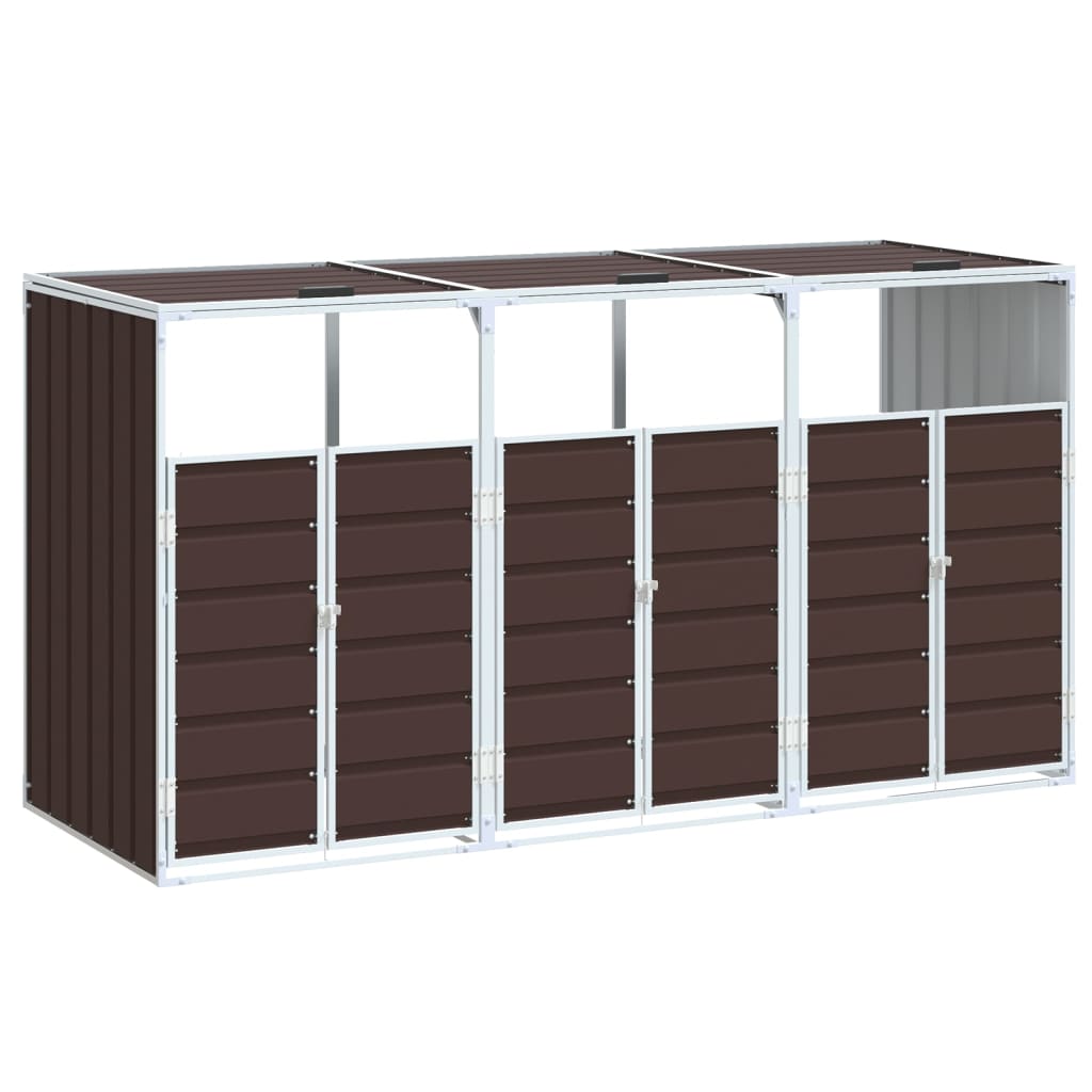 Wheelie Bin Storage for Single Bin 72x81x115 cm Steel Brown