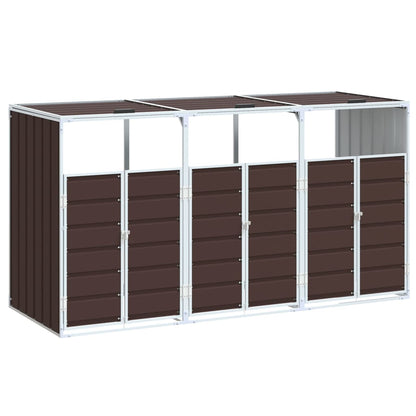 Wheelie Bin Storage for Single Bin 72x81x115 cm Steel Brown