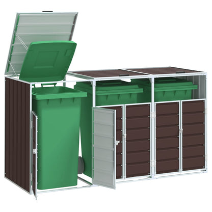 Wheelie Bin Storage for Single Bin 72x81x115 cm Steel Brown