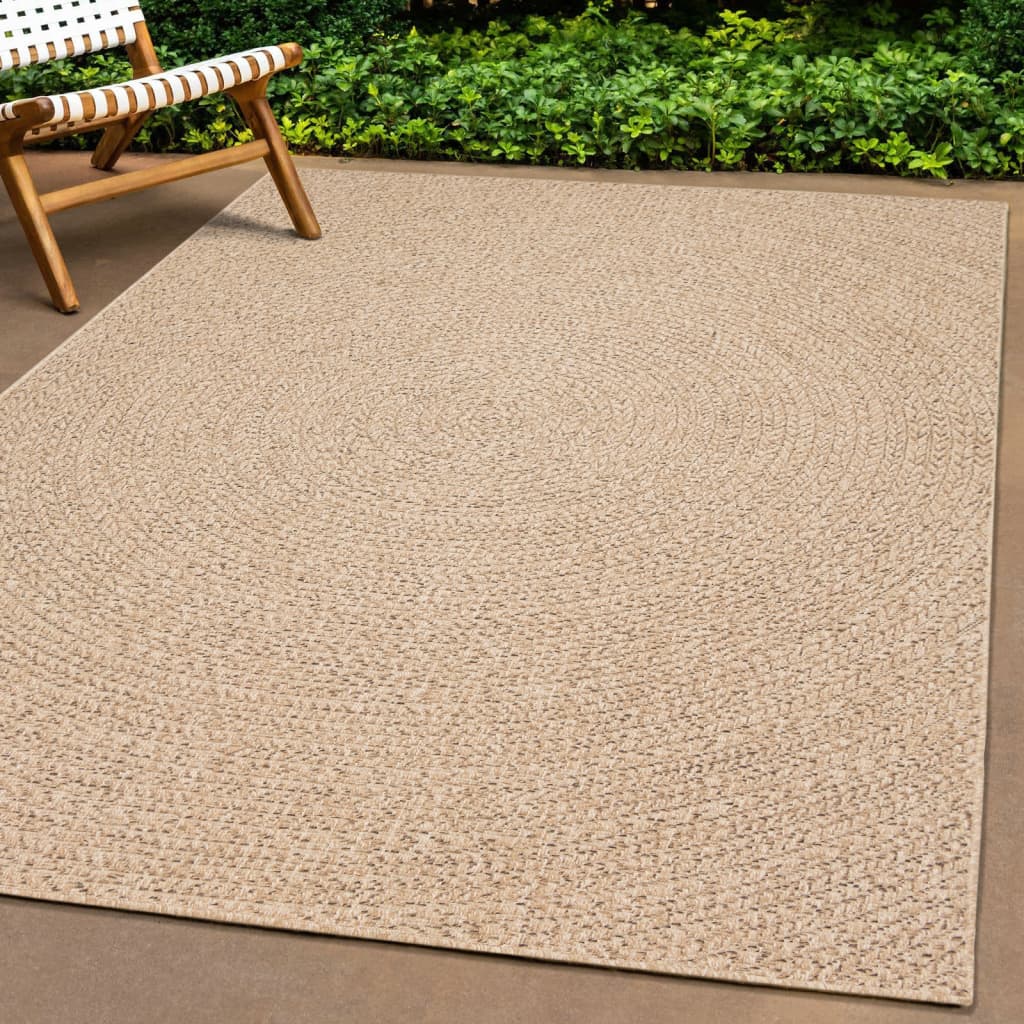 Rug ZIZUR Jute Look Indoor and Outdoor Round Brown 80 x 200 cm